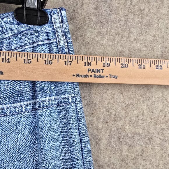 Womens 4XL Denim Look Flared Pants Light Blue Polyester Stripe Detail - Picture 5 of 6